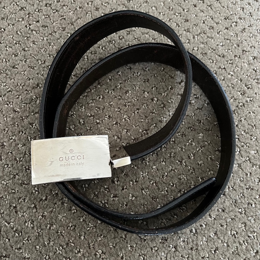 Men's Vintage Double-sided Black/Brown Gucci Belt